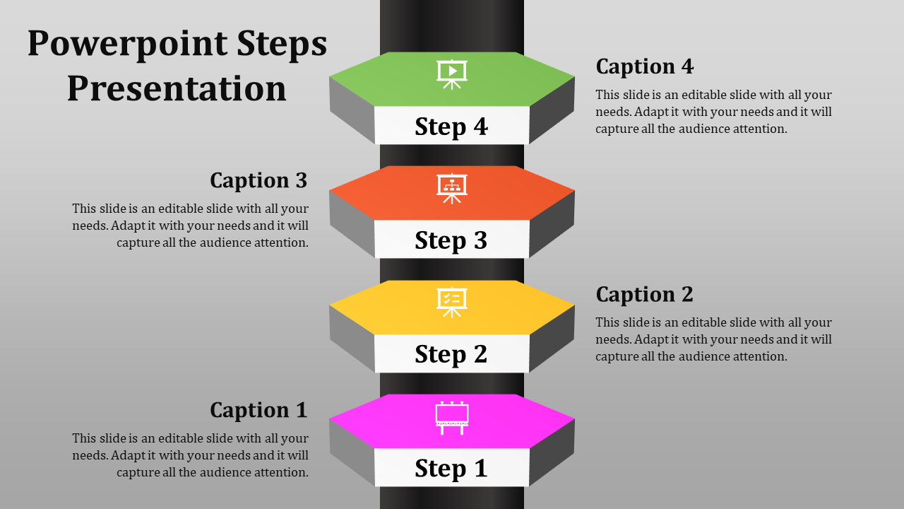 Step By Step Powerpoint Template 3391